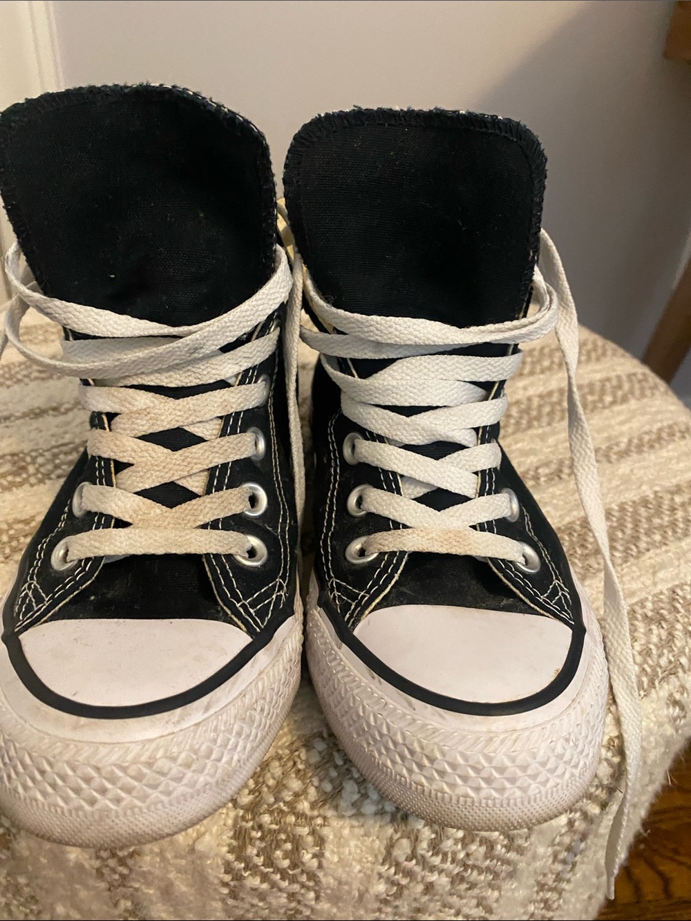 Converse women’s-kids Black and White High-Top Sneakers
